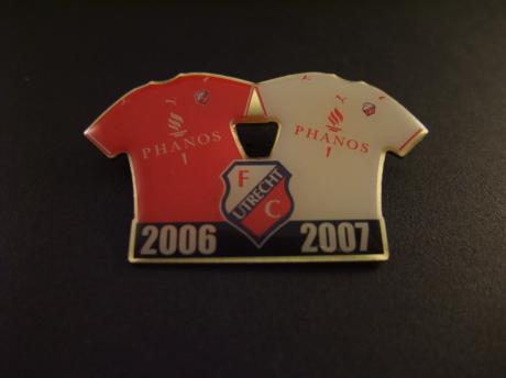 FC Utrecht  Vastgoedonderneming Phanos hoofdsponsor seizoen 2006-2007, uit en thuisshirt